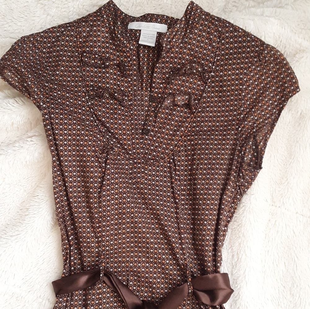 Chocolate Brown pattern boho maxi dress size s - Picture 4 of 6